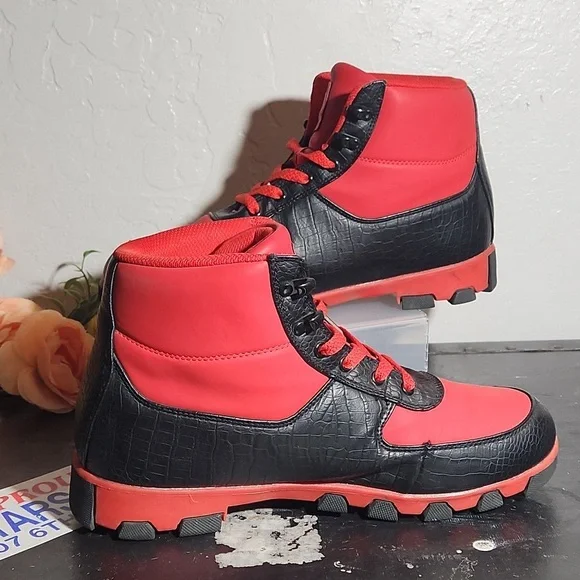 PARISH NATION Red Black Sneaker Boot 9.5 - Picture 4 of 13